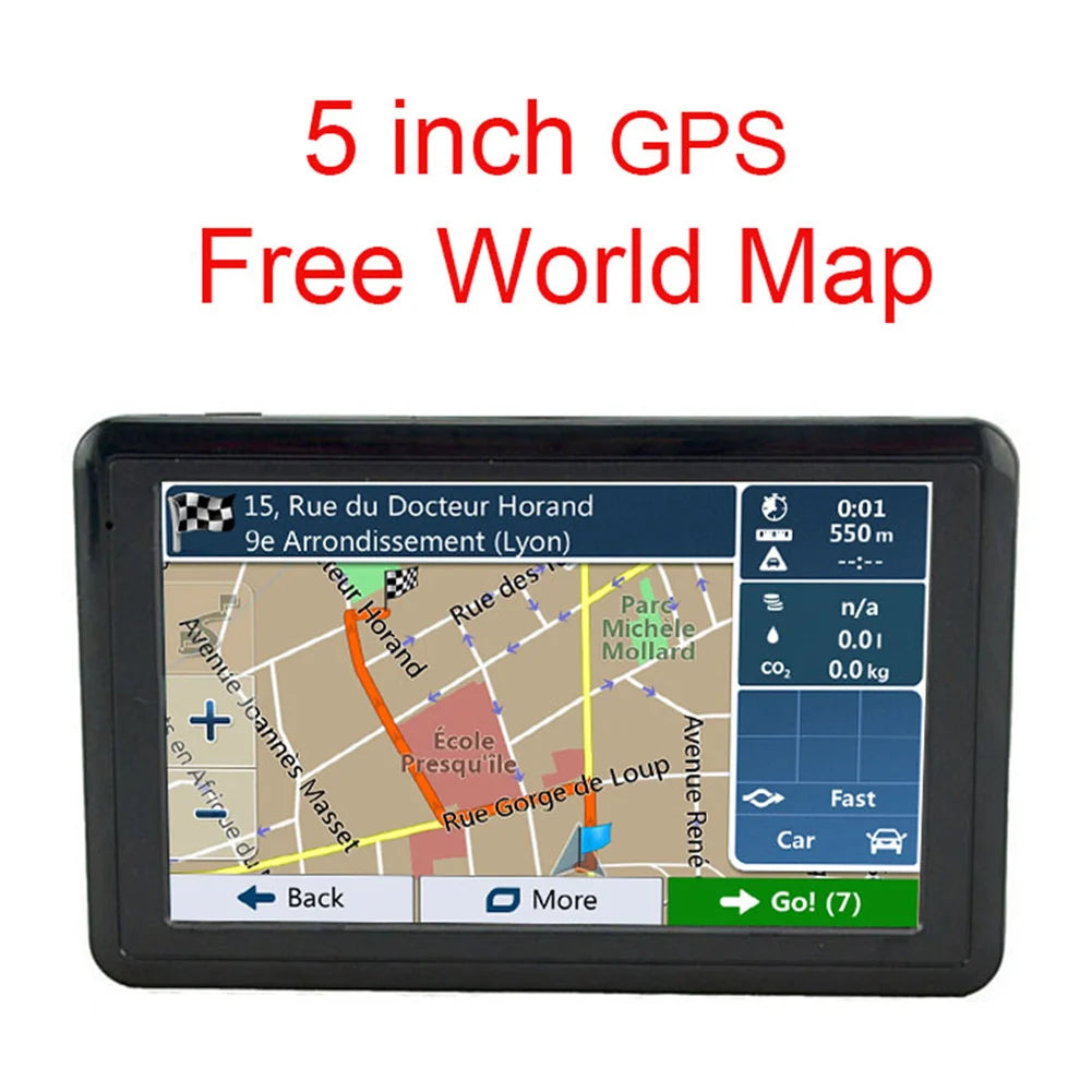 GPS Car Navigation USB Charging Car Charger Convenient FM Transmitter Navigator 5.0 Inch TFT Touch Screen GPS Device