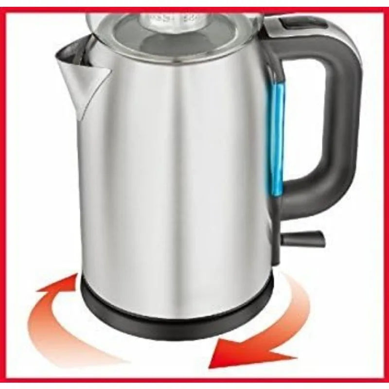 Stainless Steel Turkish Tea Maker, Samovar, Electric Kettle, with Boil-Dry Protection