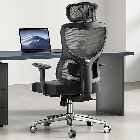 Ergonomic Mesh Office Chair, Computer Desk Chair Ergonomic, High Back Office Chair with Headrest, Adjustable Lumbar Support and