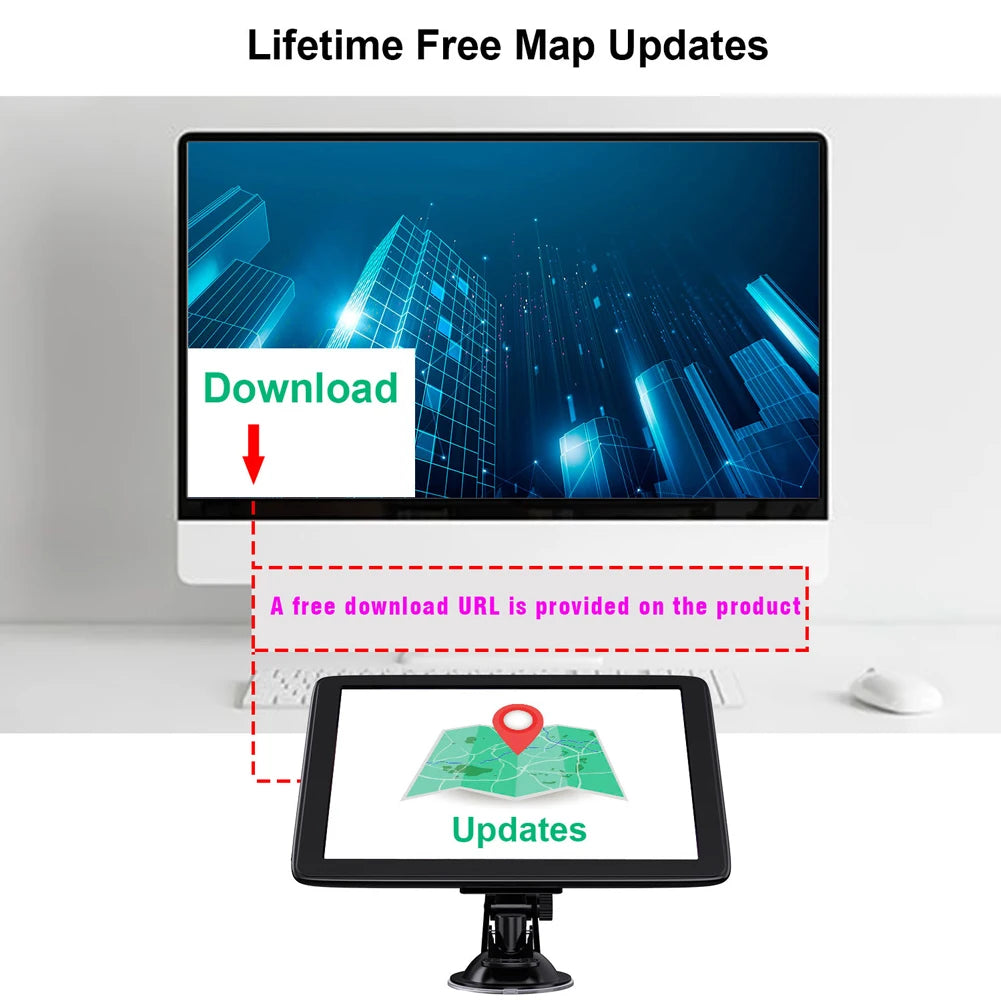 7 Inch Car GPS Navigation FM Transmitter HD TFT Touch Screen Car GPS Navigator 256MB+8G Portable Auto Satellite GPS Navigation
