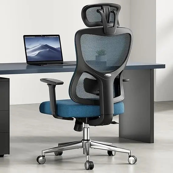 Ergonomic Mesh Office Chair, Computer Desk Chair Ergonomic, High Back Office Chair with Headrest, Adjustable Lumbar Support and
