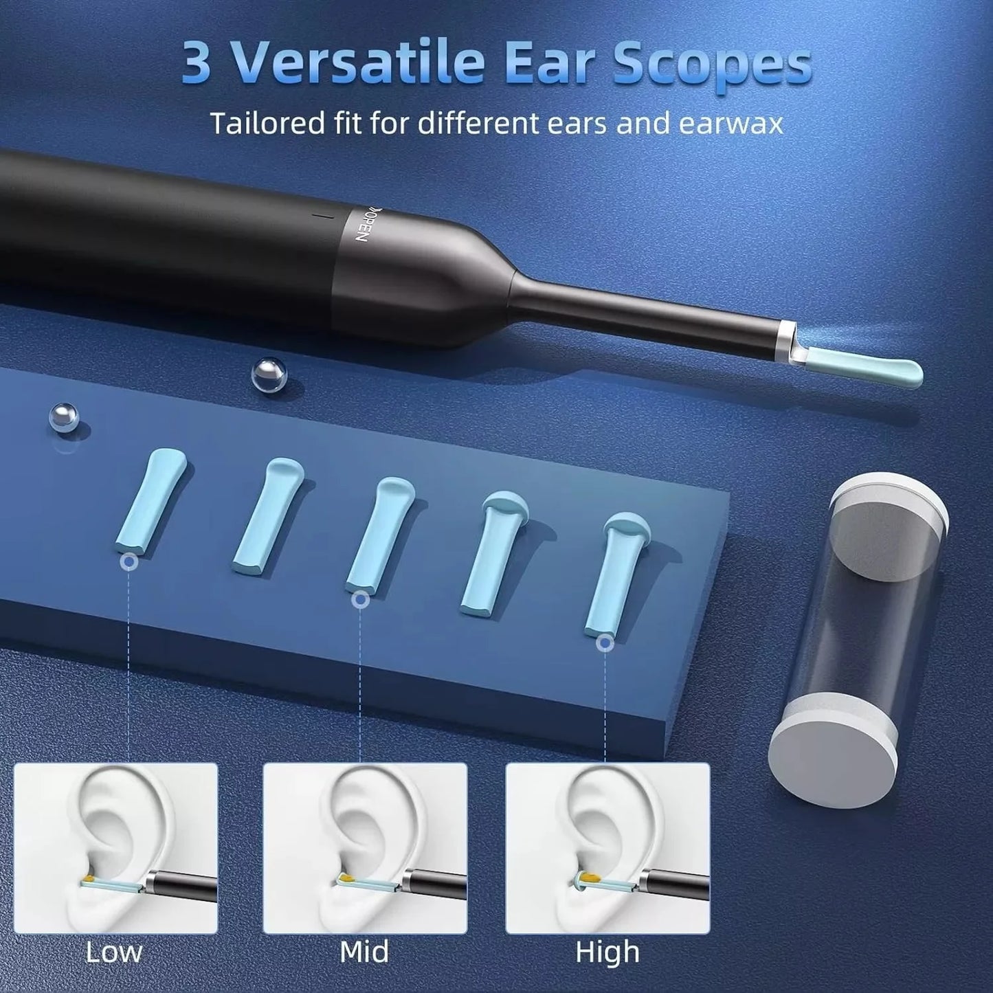 Ear Wax Removal, 1080P Ear Wax Removal Tool Camera, Ear Cleaner Camera Otoscope with 6 LED Light