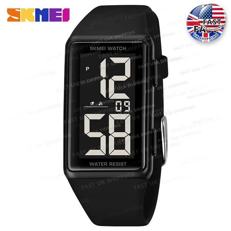 Large Number Silica Gel Mens Sport Watch 3Bar Waterproof LED Digital Wrist Watches Men's Outdoor Fashion Electronic Watches