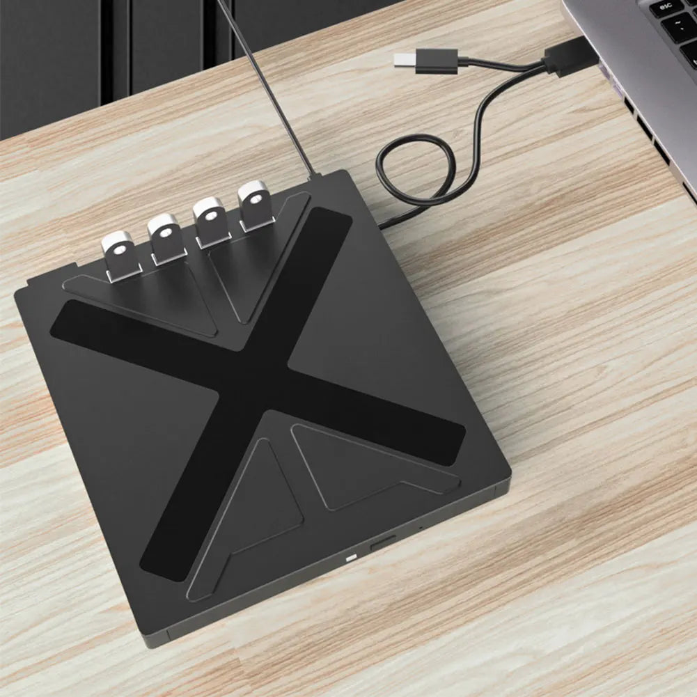 External CD/DVD/VCD Drive USB3.0 Type-C 2 in 1 Interface Slim Protectable External CD Burner Player for MacBook Laptop PC