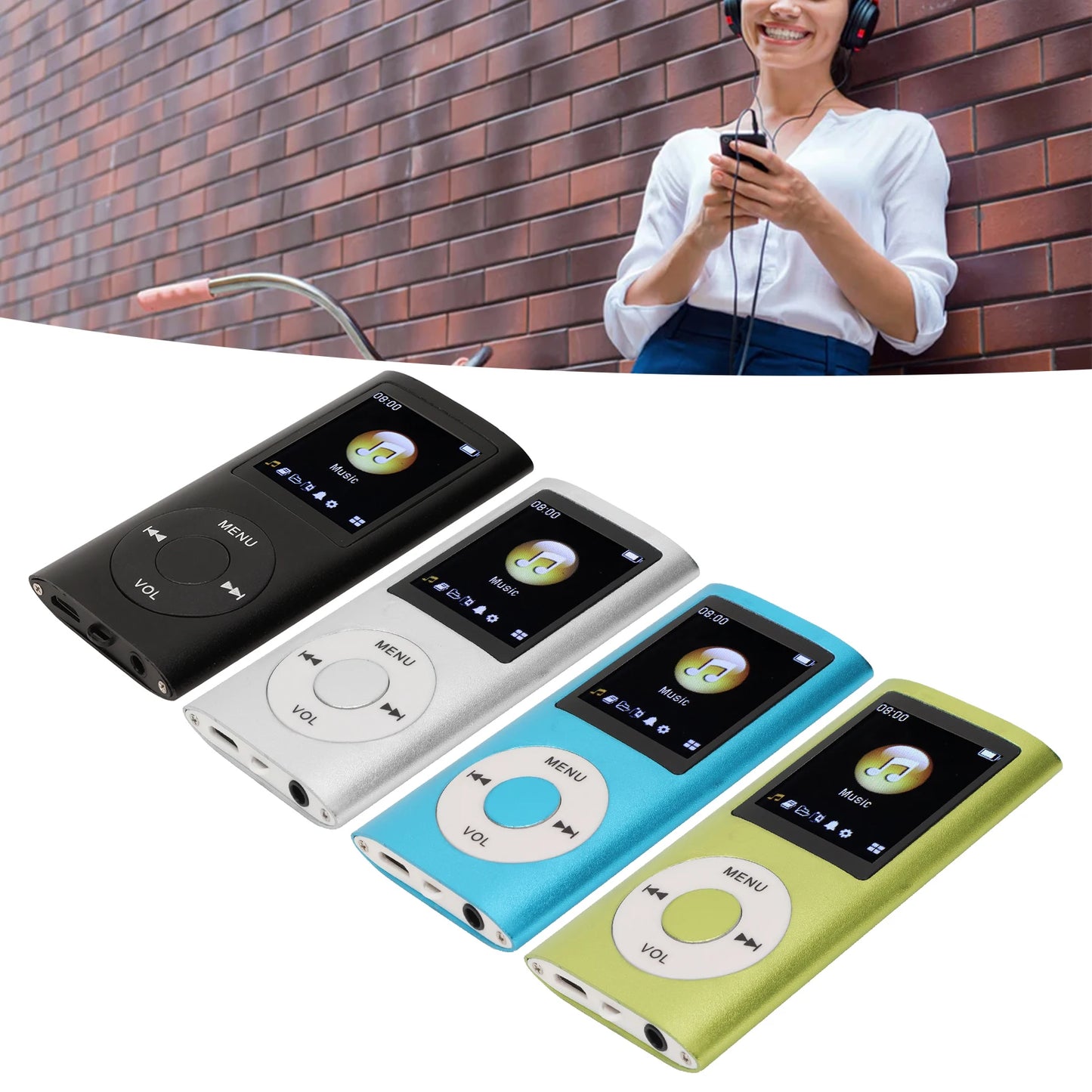 MP3 Player Stylish Multifunctional Lossless Sound Slim 1.8 Inch LCD Screen Portable MP3 Music Player MP3 Player Mini MP3 Player