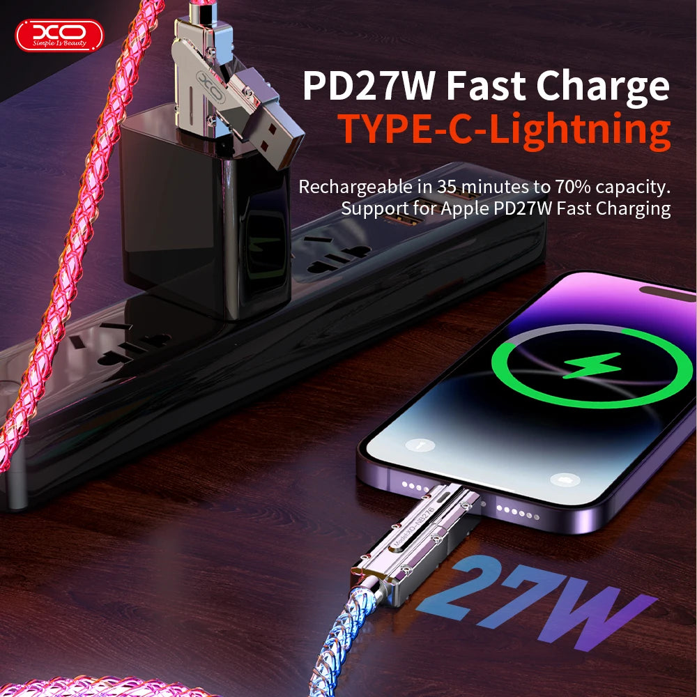 60W 4 in 1 Multi-function Mobile Phone Data Cable PD Fast Charging Cable Charger for Huawei Xiaomi iPhone