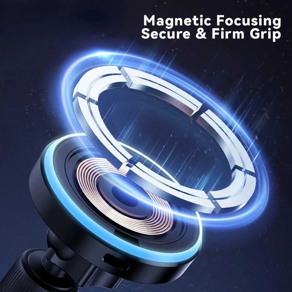 ftvae 15W Magnetic Wireless Car Phone Holder Adjustable 360 degrees Car Charger For iPhone15 14 13 12Pro Huawei Samsung Phone