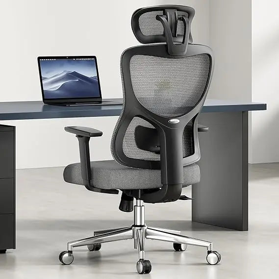 Ergonomic Mesh Office Chair, Computer Desk Chair Ergonomic, High Back Office Chair with Headrest, Adjustable Lumbar Support and
