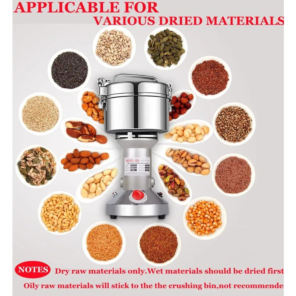 Electric herb Grinder 550g High Speed Electric Stainless Steel Spice Grinder for Dry Food Grin