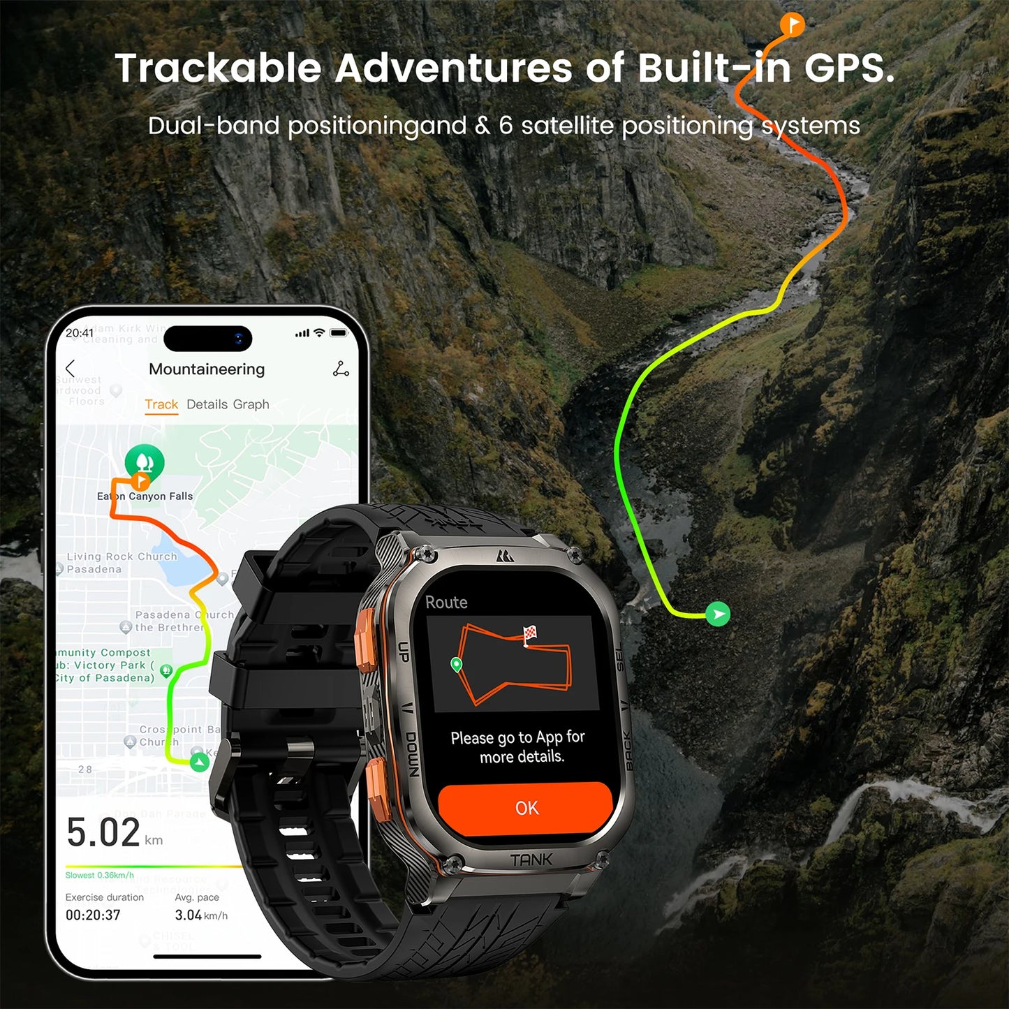 KOSPET TANK M3 Ultra GPS Smart Watch For Men 480mAh 60Days Battery Compass Altimeter Barometric Bluetooth Call 5ATM Waterproof
