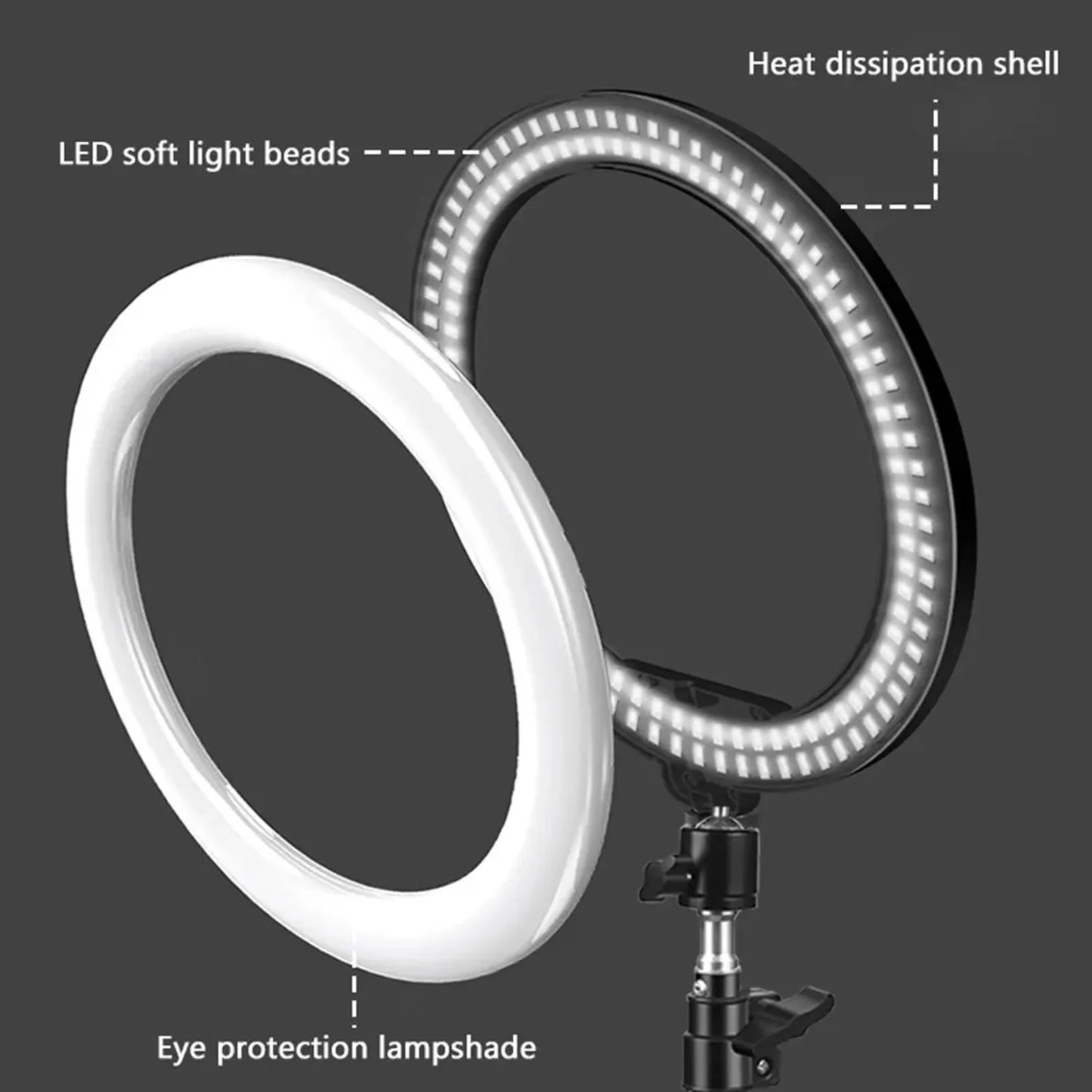 10inch Selfie Ring Light, Photography Fill Light Led Ring Lamp Ringlight Video Recording Live Broadcast Selfie Led Lamp