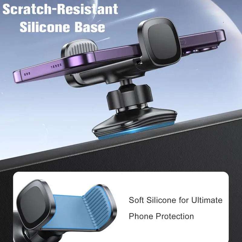 Gym Magnetic Phone Holder 360 Adjustable Stand For Cell Phone Compatible With 4-7" Smartphones Alloy Base And Joint