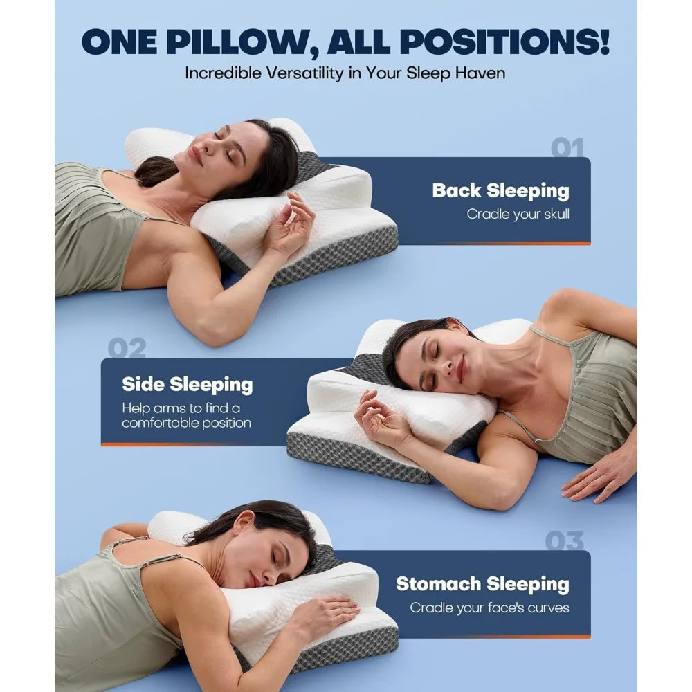 Sleep Doctor Approved Cervical Neck Pillow for Sleeping, Ergonomic Contour Side Sleeper Pillows for Adults, Cooling Orthopedic P