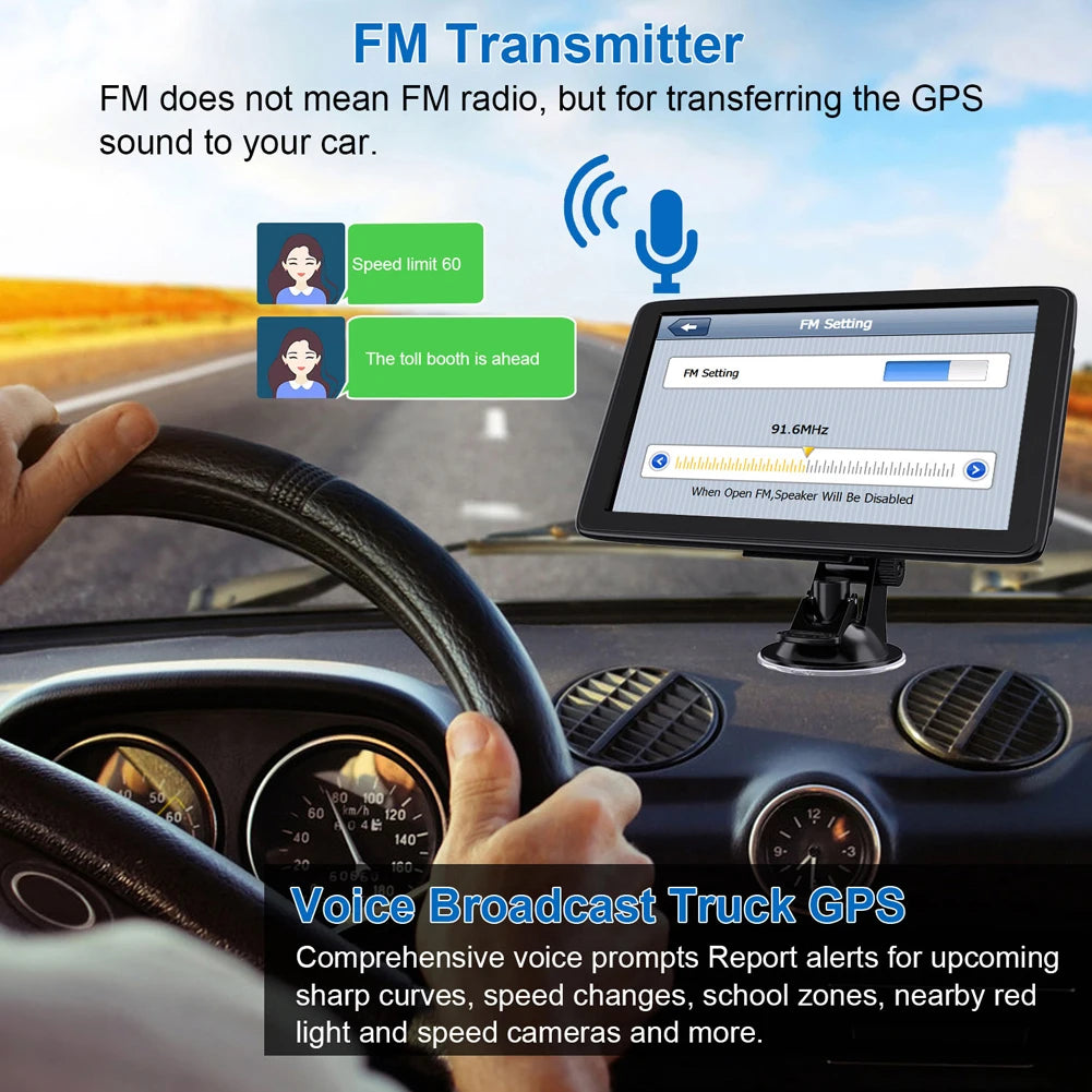 7 Inch Car GPS Navigation FM Transmitter HD TFT Touch Screen Car GPS Navigator 256MB+8G Portable Auto Satellite GPS Navigation