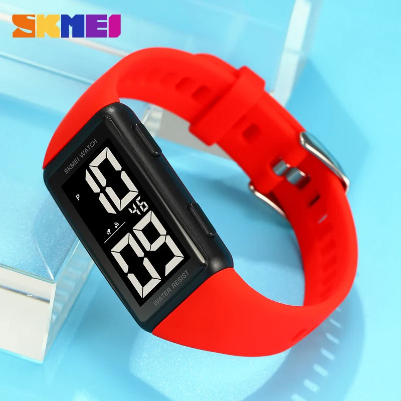 Large Number Silica Gel Mens Sport Watch 3Bar Waterproof LED Digital Wrist Watches Men's Outdoor Fashion Electronic Watches