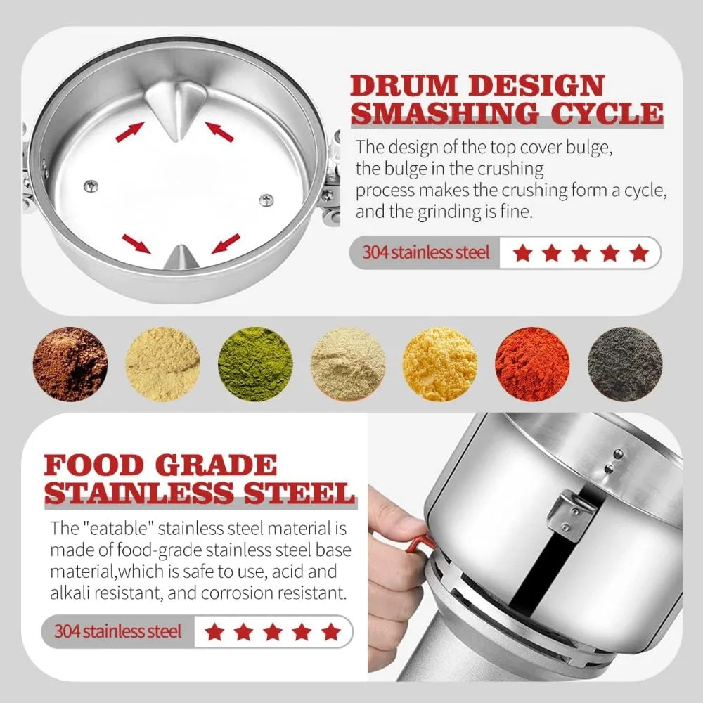 Electric herb Grinder 550g High Speed Electric Stainless Steel Spice Grinder for Dry Food Grin