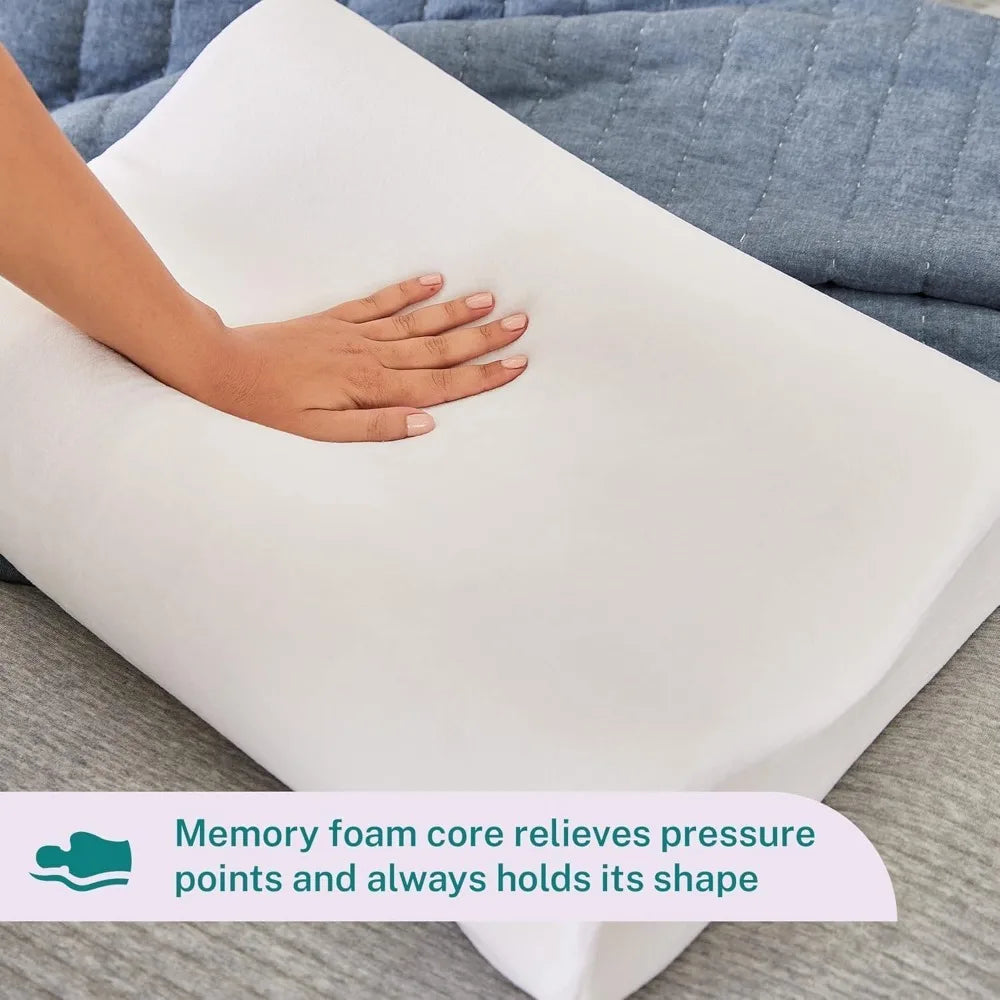 Cervical Contour Two Height Adjustable Memory Foam Orthopedic Pillow for Sleeping Perfect for Side, Back, Stomach Sleepers