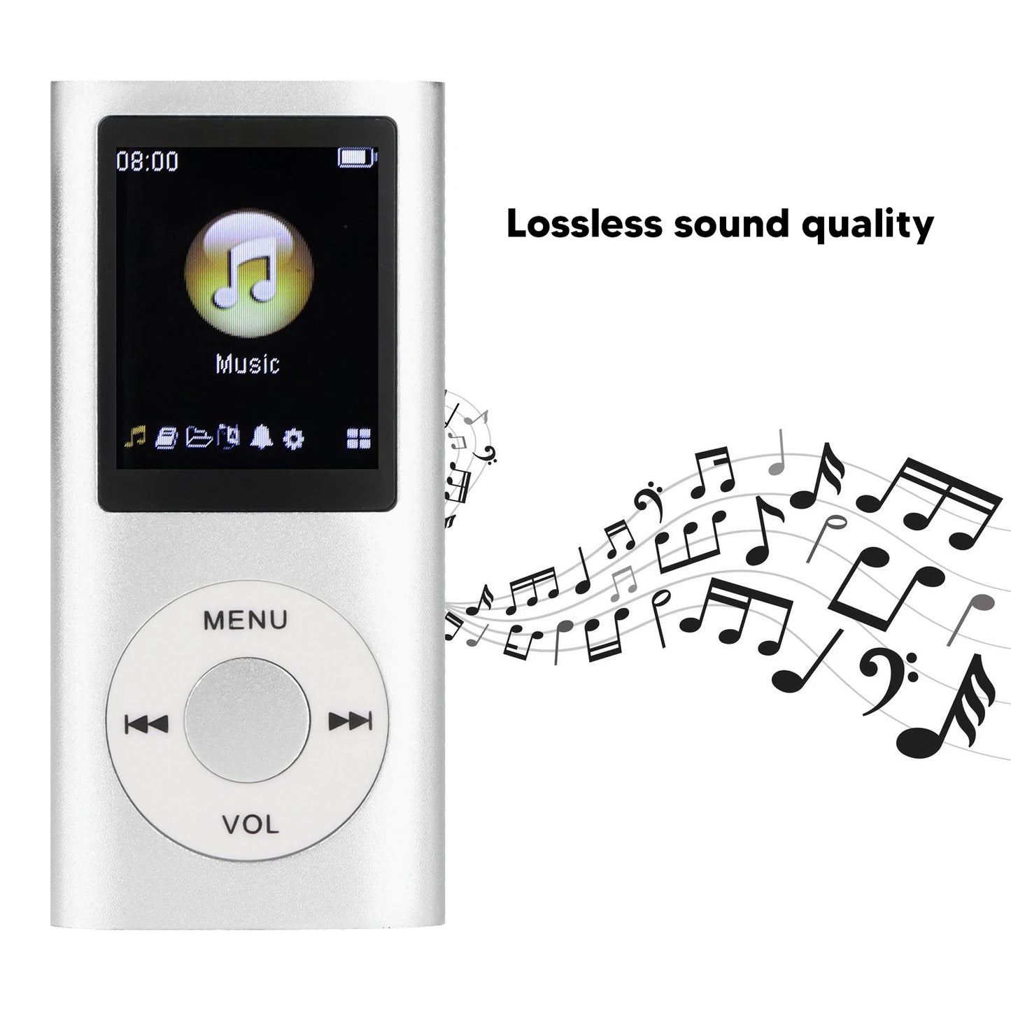 MP3 Player Stylish Multifunctional Lossless Sound Slim 1.8 Inch LCD Screen Portable MP3 Music Player MP3 Player Mini MP3 Player