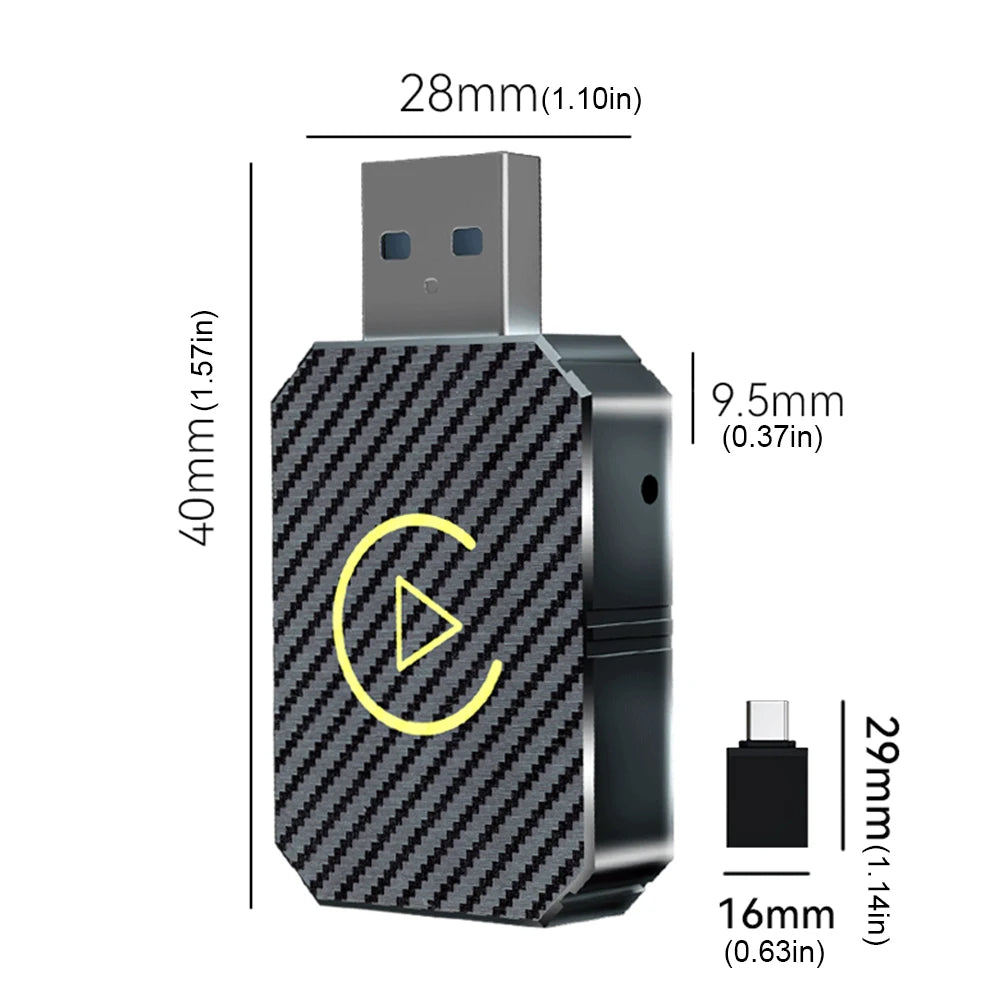 Wireless Carplay Android Auto Adapter Plug&Play 2 in 1 Mini Box BT Wireless Dongle for OEM Wired CarPlay/Andriod Auto Cars