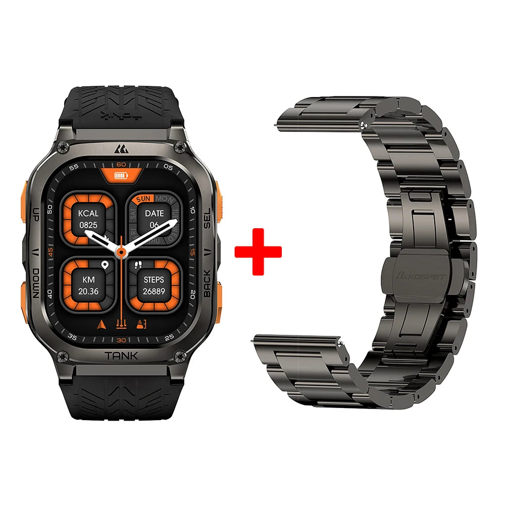 KOSPET TANK M3 Ultra GPS Smart Watch For Men 480mAh 60Days Battery Compass Altimeter Barometric Bluetooth Call 5ATM Waterproof