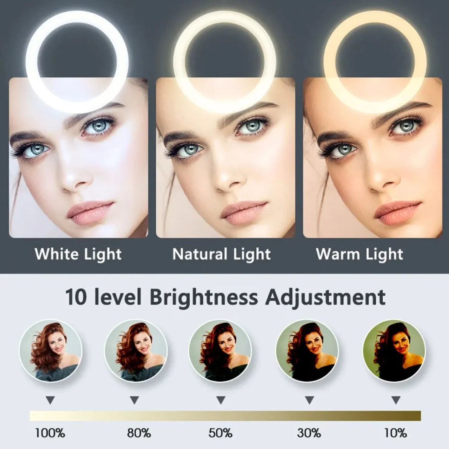 10inch Selfie Ring Light, Photography Fill Light Led Ring Lamp Ringlight Video Recording Live Broadcast Selfie Led Lamp