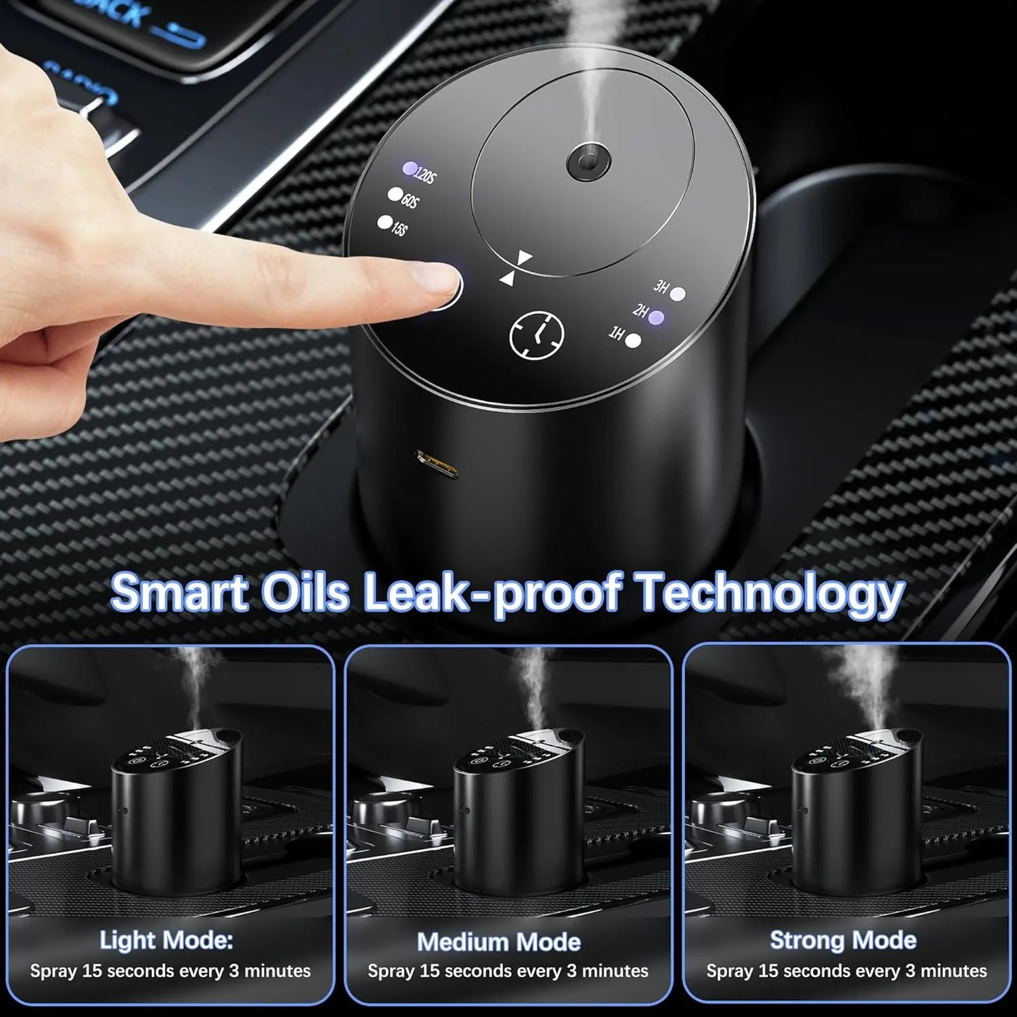 Aroma Diffuser, Waterl Ential Oil Diffuser With Smart Cold Mist & No Leakage Tech, Cordl Aromatherapy Diffuser For Car, Room,