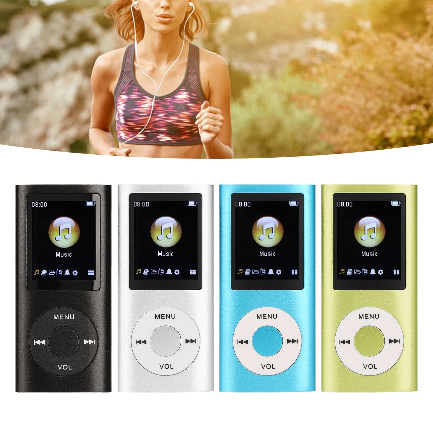 MP3 Player Stylish Multifunctional Lossless Sound Slim 1.8 Inch LCD Screen Portable MP3 Music Player MP3 Player Mini MP3 Player