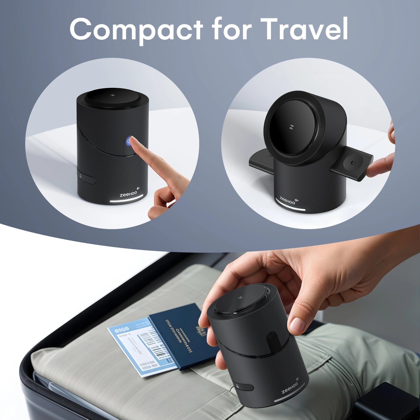 ZEEHOO Wireless Charging Station, CylinTrick-R Qi2 15W Fast Charging, 3 in 1 Charging Station for Apple Watch, iPhone, AirPods (