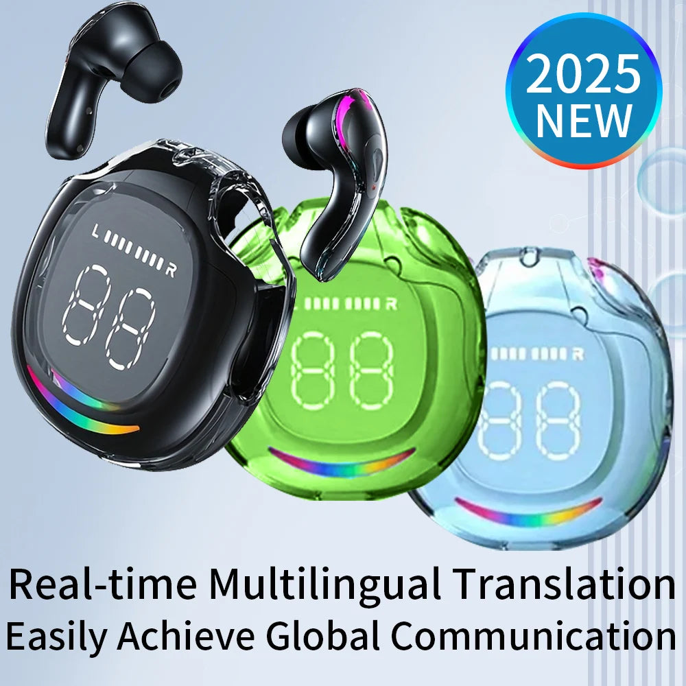 GREATWALL AI language Translator Earbuds Supports 144 Languages And Accents Real Time High Accuracy Translation Earbuds
