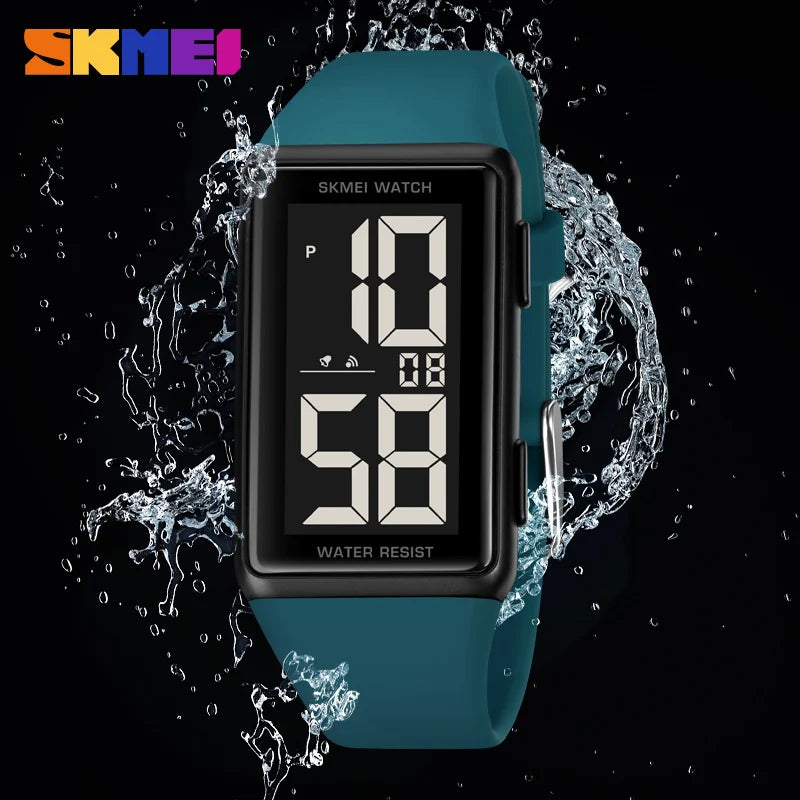Large Number Silica Gel Mens Sport Watch 3Bar Waterproof LED Digital Wrist Watches Men's Outdoor Fashion Electronic Watches