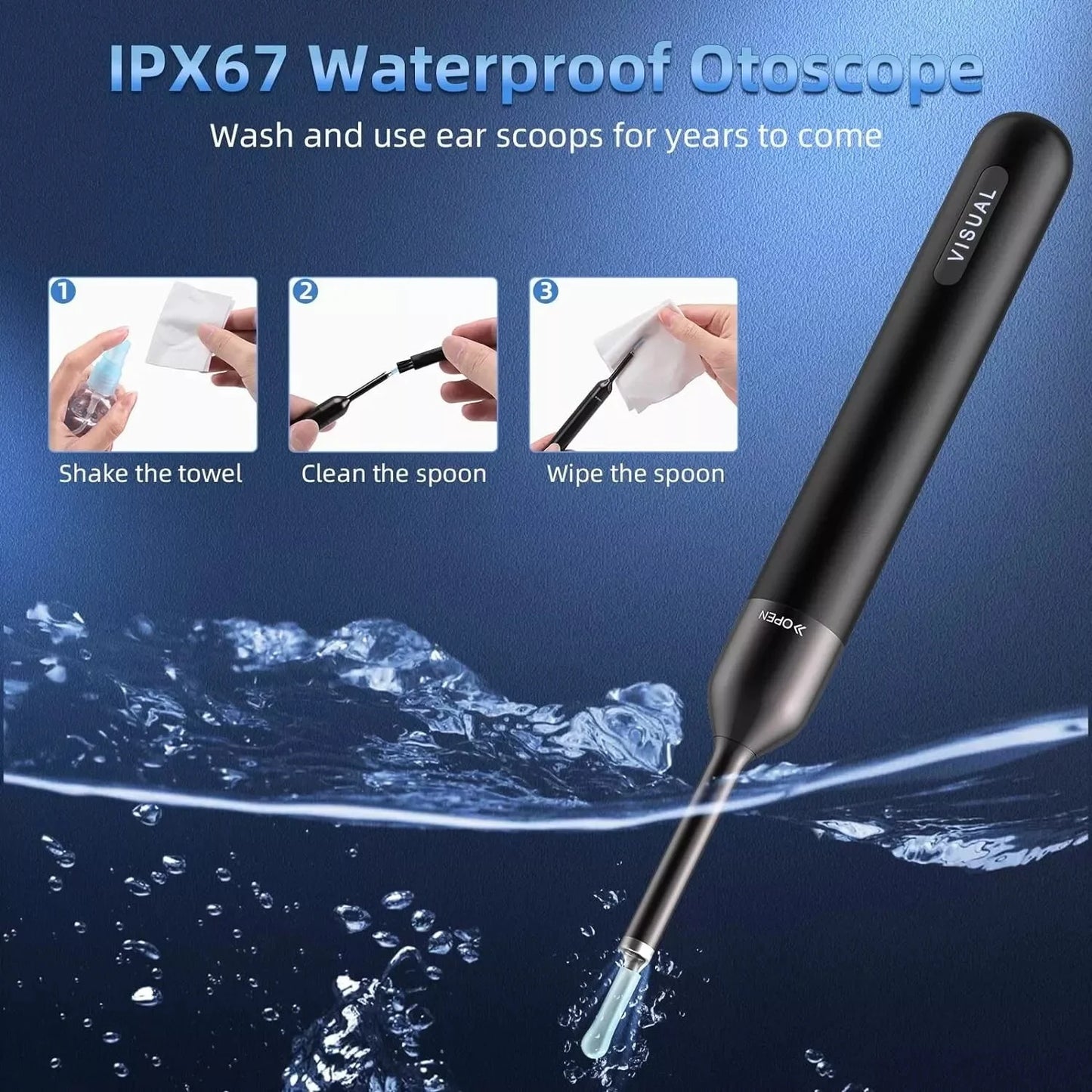 Ear Wax Removal, 1080P Ear Wax Removal Tool Camera, Ear Cleaner Camera Otoscope with 6 LED Light