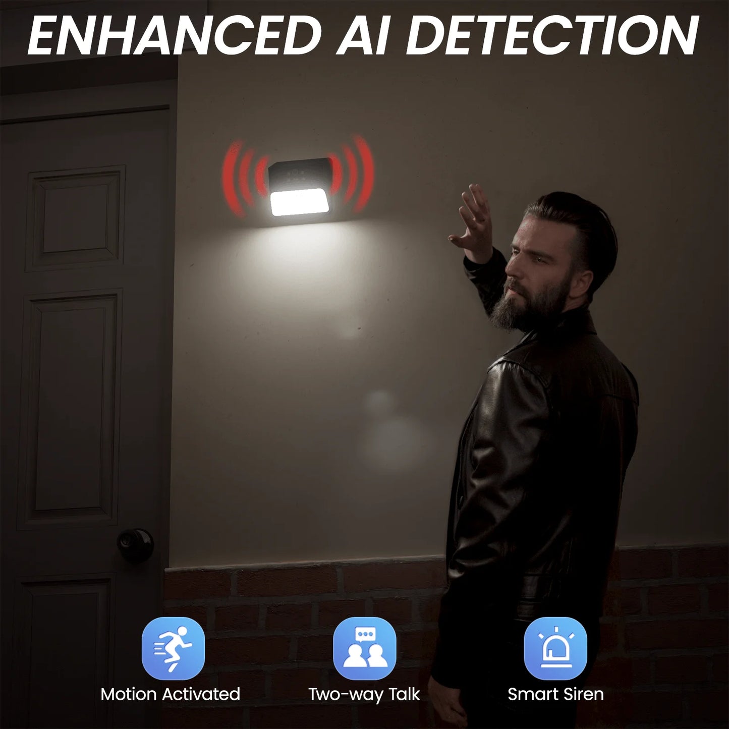 Cinnado 2K Solar Wall Light Cameras for Home Security 2.4Ghz WiFi with AI Motion Detection, Waterproof, Motion Activated Light