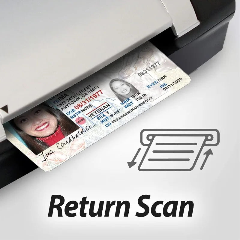 Duplex Driver License & ID Card Scanner - Bundle Software can Automatically Extracts ID Data and Populates into Data Fie