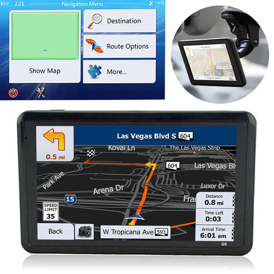 GPS Car Navigation USB Charging Car Charger Convenient FM Transmitter Navigator 5.0 Inch TFT Touch Screen GPS Device