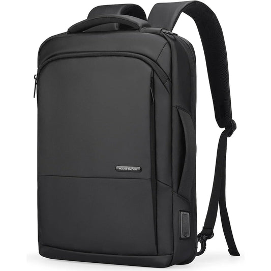 Muzee Slim Business Backpack for Men, 3-in-1 Executive Briefcase & Daypack, Fits 15.6 Inch Laptop, USB Port, Black