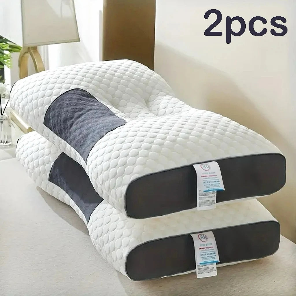 [Massage Neck Pillow] 2Pcs Soft Adjustable Ergonomic Knitted Massage Neck Pillow  Orthopedic Contour Support Pillow