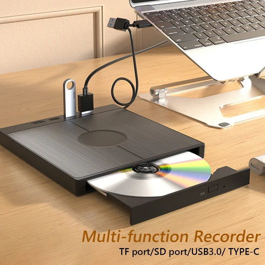 7-in-1 USB 3.0 Type C External CD DVD RW Optical Drive DVD Player Burner Reader Multi-Function Drive For Windows Mac PC Laptop