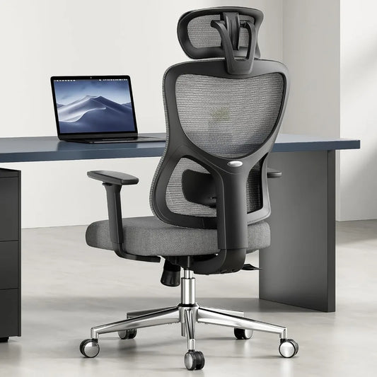 Ergonomic Mesh Office Chair, Computer Desk Chair Ergonomic, High Back Office Chair with Headrest, Adjustable Lumbar Support and