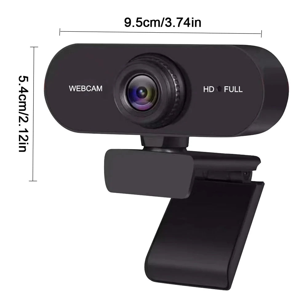 USB HD Webcam 1080P 2K with Microphone Plug and Play for PC Laptop Conference and Video Call