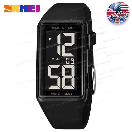 Large Number Silica Gel Mens Sport Watch 3Bar Waterproof LED Digital Wrist Watches Men's Outdoor Fashion Electronic Watches