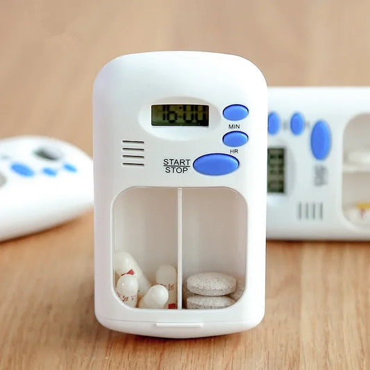 Mini Portable Pill Reminder Drug Alarm Timer Electronic Box Organizer LED Display Medicine Case Alarm Clock Reminder Pill Box
