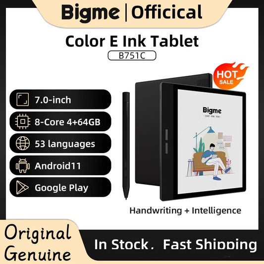 Bigme B751C 7'' Color Eink Screen Ebook Reader Electronic Epaper Books Notebook E-Ink Display E-book Ereader Android Tablet