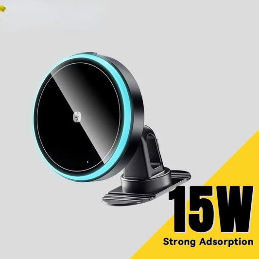ftvae 15W Magnetic Wireless Car Phone Holder Adjustable 360 degrees Car Charger For iPhone15 14 13 12Pro Huawei Samsung Phone