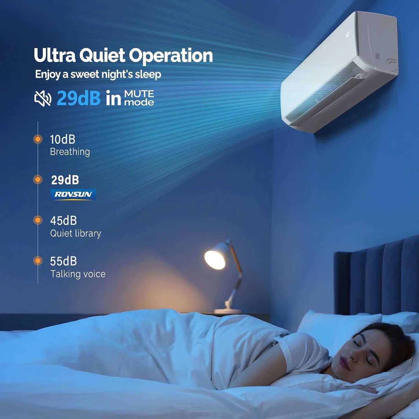 11500 BTU Wifi Enabled Mini Split Air Conditioner & Heater, 17 SEER2 115V Inverter Ductless Wall AC Unit