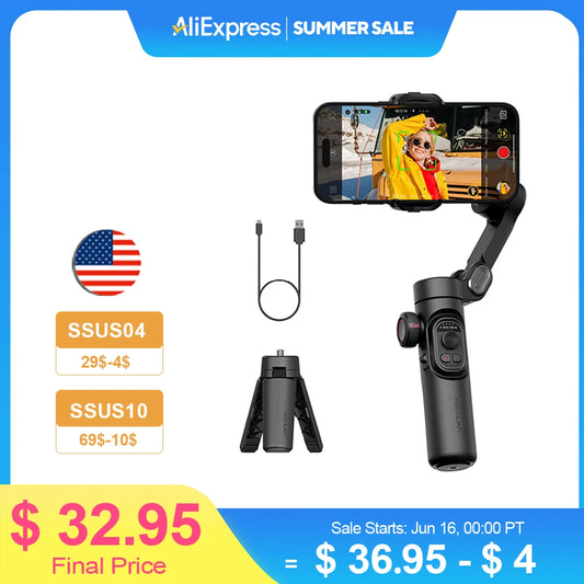 AOCHUAN Smart XE 3-Axis Handheld Gimbal Stabilizer for Smartphone iPhone Android Face Tracking Tiktok Vlog Live Streaming