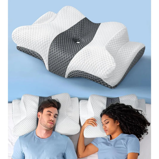 Sleep Doctor Approved Cervical Neck Pillow for Sleeping, Ergonomic Contour Side Sleeper Pillows for Adults, Cooling Orthopedic P