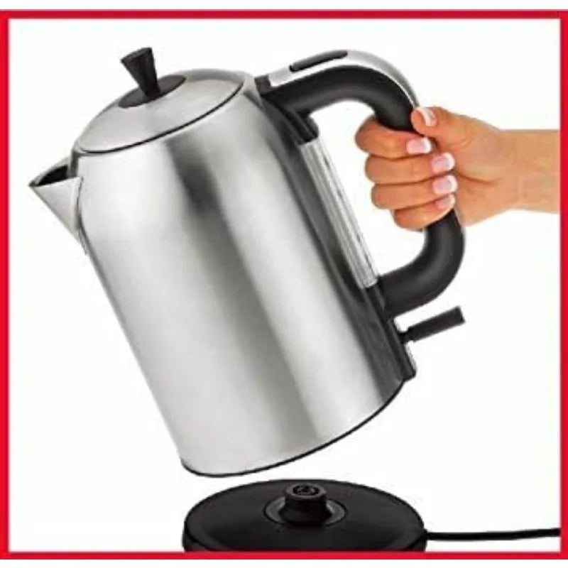 Stainless Steel Turkish Tea Maker, Samovar, Electric Kettle, with Boil-Dry Protection
