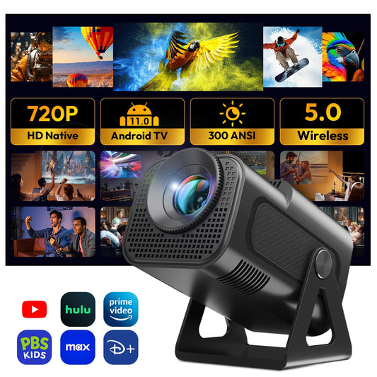 XGODY UHD Mini Portable Projector 4k LED 12000 Lumen Smart Built-in Android 11.0 HD Office/Outdoor/Home for Laptop Switch 5GWiFi